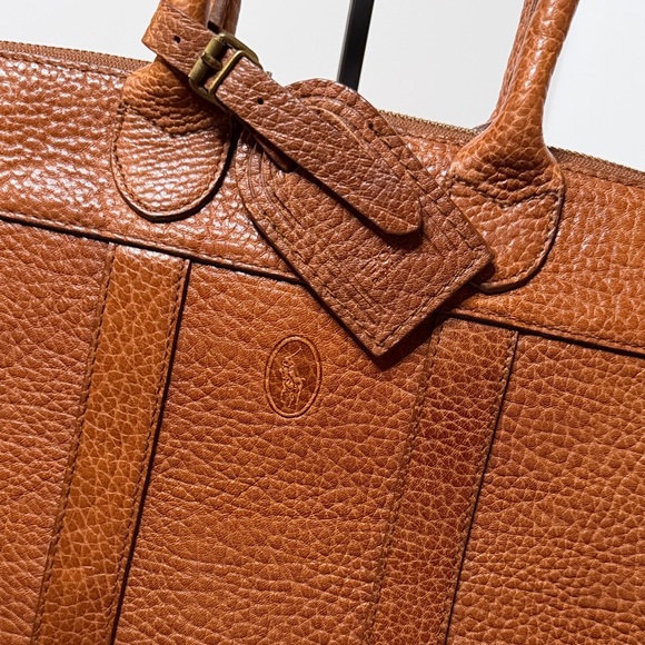 vintage Ralph Lauren 2-Way brown leather tote shoulder bag. - Picture 2 of 9